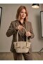 Women's New Model Shiny Leather Bow Detailed Inner Zipper Medium Size Stylish and Luxurious Shoulder Bag (Height 17 cm Width 27 cm)