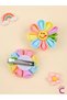 2-Piece Pastel Rainbow Smiley Face Heart Girl's Hair Clip Set 5cm - Cute Clip-On Side Hairpin - 4