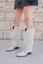 Westa Women's Beige Western Cowboy Heeled Suede Trousers Boots - 4