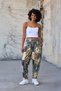 Women's Street Style Printed Wrinkled Sports Baguette Pants - 5