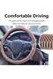 Silicone Steering Wheel Cover - Stress-Relieving Massage Grip Steering Wheel Cover Anti-Slip Universal Car Steering Wheel Cover for Men Fit 14-15 Inch Beige - 4