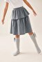 2 Pieces of Girls' Ribbed Knee-Length Socks with Bow - 3