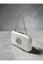 Bridal Bag Ecru Pearl White Striped Satin Silver Detailed Crystal Stone Women's Evening Dress Bag Wedding Engagement Graduation - 2