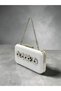 Bridal Bag Ecru Pearl White Striped Satin Silver Detailed Crystal Stone Women's Evening Dress Bag Wedding Engagement Graduation - 2