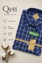 Long Sleeve Double Pocket Flap 100% Cotton Plaid Patterned Shirt - 2