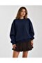 Women's Crew Neck Unprinted Basic Oversize Cotton Plain Sweatshirt