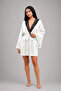Women's Shoulder Lace Detailed Bat Sleeve Short Dressing Gown