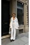 Women's Front Sleeves with Bead Embroidery Tansel Fabric Bambir Ceken Pant Suit - 4