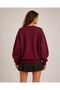 Women's Crew Neck Unprinted Basic Oversize Cotton Plain Sweatshirt - 2