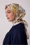 وشاح تيفيل الحريري 4412 50 بنمط تجريدي كريمي - 2