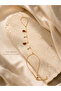 Women's Gold Color Watermelon Figured Crystal Stone Chain Şahmeran - 2