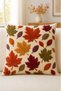 3D Embroidery Look Digital Printed Colorful Maple Leaves Patterned Autumn Decorative Throw Pillow Cover– (Double-Sided) - 5