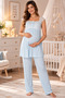 Comfortable Cut Cotton Maternity Adjustable Waist Pajama Set Effortt - 2