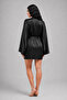 Women's Shoulder Lace Detailed Spanish Style Short Dressing Gown - 4