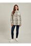 Beige Blue Green Plaid Hooded Oversized Lumberjack Shirt / Jacket