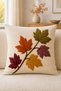3D Embroidery Look Digital Printed Colorful Maple Leaves Patterned Autumn Decorative Throw Pillow Cover– (Double-Sided) - 4