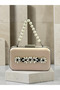 Skin Color Striped Satin Silver Detailed Crystal Stone Chain Strap Women's Evening Dress Bag Wedding Engagement Graduation - 3