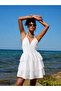 Thin Straps Lined Non-See-Through Imported Fabric Brode Scallop Dress - 3
