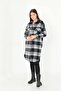 • Black Gray Blue Plaid Patterned Long Lumberjack Shirt / Jacket