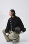 Women's Oversize Knitwear Sweater with Side Tie Detail and Crew Neck