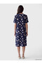 Peak New Season Navy Blue Off-the-Shoulder Floral Dress - 4