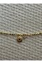 Gold Anklet with Stone Ring Charms - 2