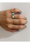 Turquoise White Patterned Ring