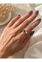 Plum Green Stone Gold Ring