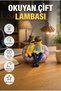 Decorative Led Night Light Resin Table Lamp with Reading Couple Figure