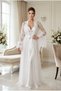 Primumt White Satin Nightgown and Lace Long Dressing Gown Bridal Set Honeymoon Set - 3