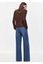 Women's Ecru Wide Collar Stone Detailed Bearded Knitwear Cardigan - 3
