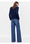 Women's Ecru Wide Collar Stone Detailed Bearded Knitwear Cardigan - 3