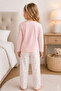 Girl's Cotton Pink Long Sleeve Planet Star Printed Patterned Pajama Set - 5