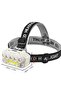 8W Rechargeable LED Headlamp with 5 Front Lights, COB Light, Remote Control for Camping & Hiking - 3