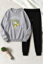 Unisex Limoncello Design Printed Crew Neck Sweatshirt - 2-Piece Tracksuit Set