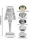 Crystal LED Table Lamp with USB Charging Port, Acrylic Touch Control Bedside Night Light - 5