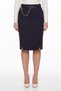 Women's Black Seasonal High Waist Belted Skirt with Accessories and Stone Detail - 4