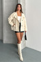 Women's Lined Oversize Buttoned Wide Collar Seasonal Trench Coat - 2
