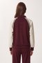 Contrast Color Parachute Garnished Knitted Suit Laz0012 Bordo - 6