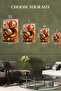 Orange Black Brushstroke Abstract Metal Wall Art - 6