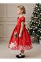 Christmas Girl's Printed Santa Dress - 4