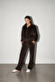 Velvet Zippered Oversize Tracksuit Top and Bottom Set - 3