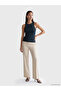 Trendlucky Women's Oval Collar Stoned Undershirt with a Difference in Color - 2