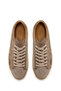 Men's Beige Lace-Up Thick Soled Suede Leather Sneaker Wm710014Ds - 4