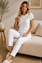 Women's Cotton Crispy Floral Patterned Baby Overlock Short Sleeve Pajama Set - 3