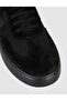 Black Genuine Leather Knitwear Detailed Lace-Up Men's Sneaker - 6