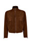 Juliana Women's Brown Short Oversize Suede Leather Jacket 26Wgd570310 - 2