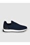 Men's Navy Blue Knitwear Genuine Leather Summer Slip-On Shoes
