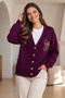 Bowknot Embroidered Knitwear Cardigan N514 Plum - 3