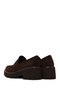 Women's Black Thick Heeled Suede Leather Masculine Loafer Af180021Ds - 6